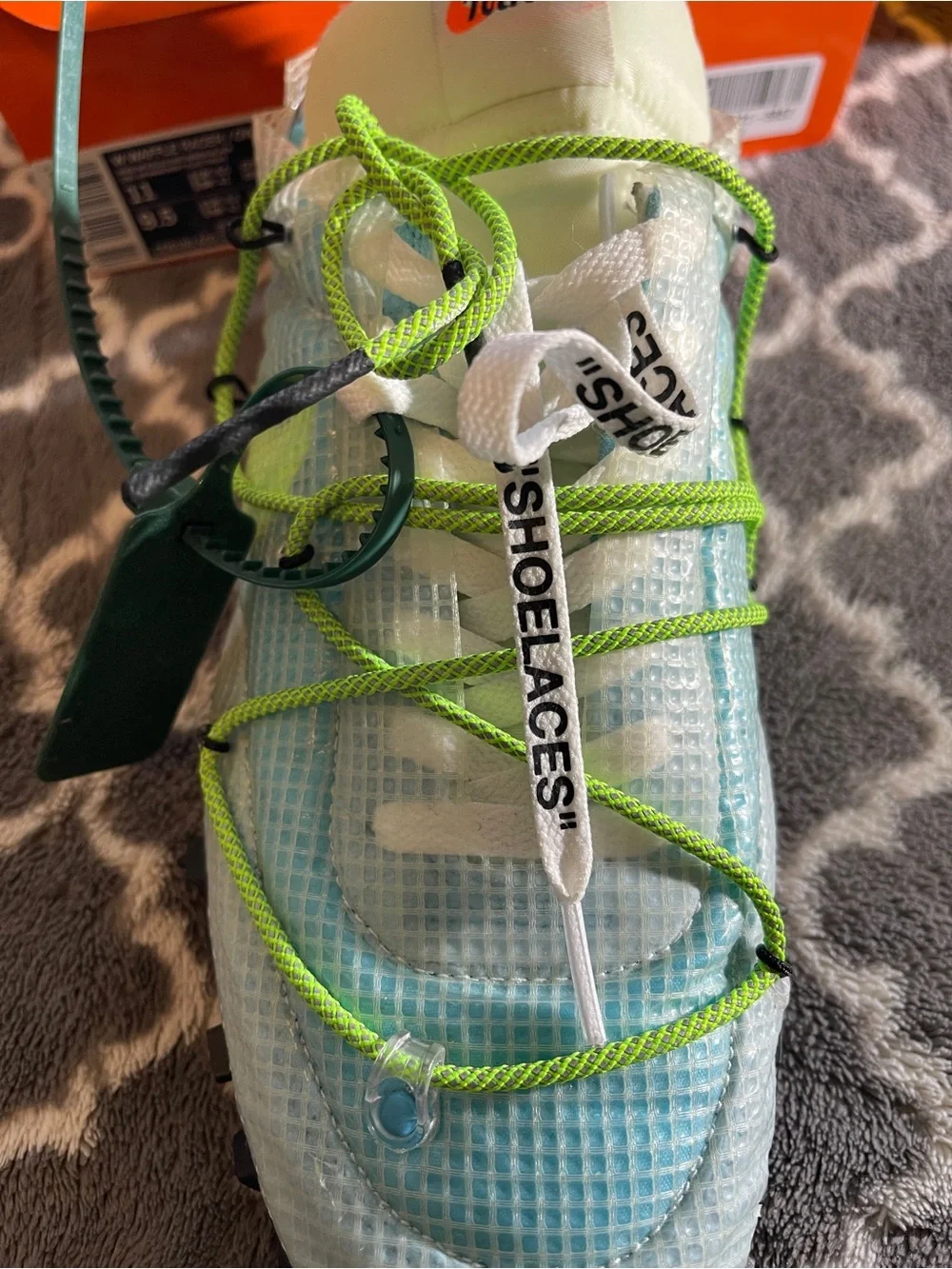 Nike Off White Waffle Racer - Green/Blue